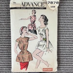 Vintage Advance 7878 Sewing Pattern 1950s Cobbler Apron Poncho Size Large 38-40